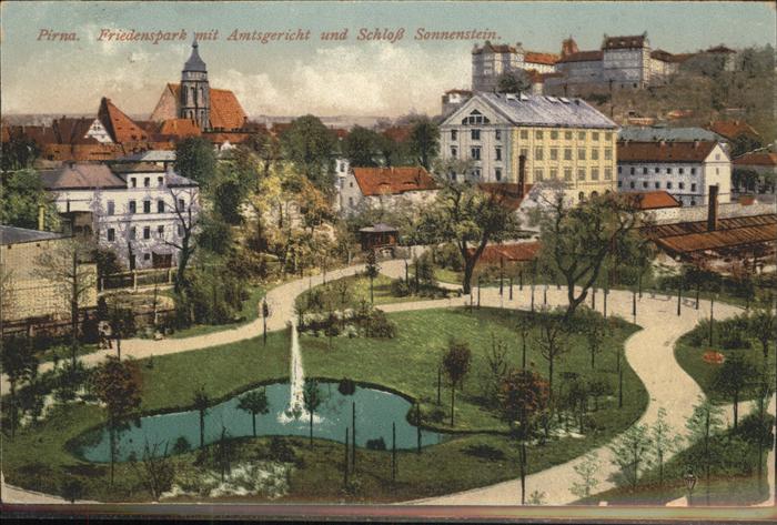 Pirna Elbe Sachsen Friedenspark Amtsgericht Sonnenstein