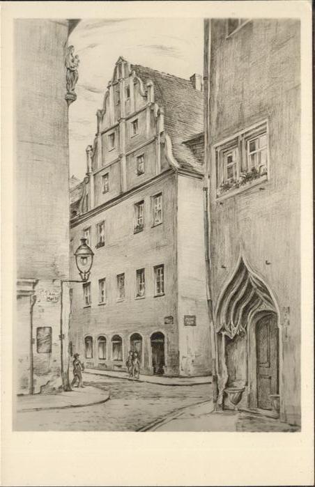 Pirna Elbe Sachsen Markt Toepfergasse nach Zeichnung von A. Henne