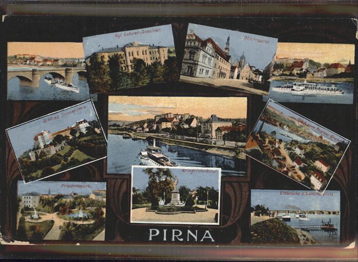Pirna Elbe Sachsen Obermarkt Kgl. Lehrer-Seminar Schloss Sonnenstein