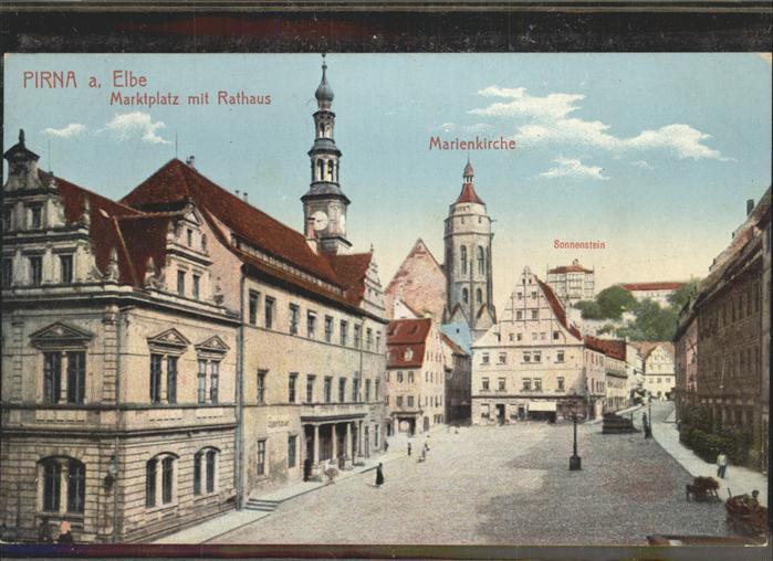 Pirna Elbe Sachsen Marktplatz Rathaus