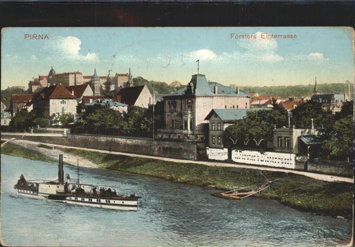 Pirna Elbe Sachsen Foersters Elbterrasse Dampfer