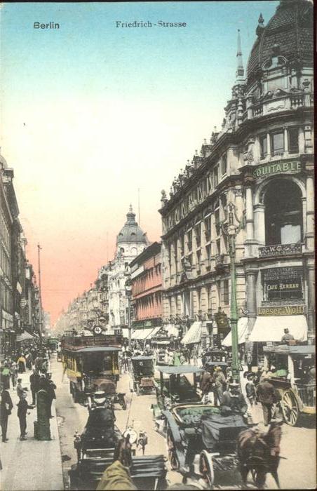 BERLIN CITY Friedrich Strasse Bus Pferdewagen