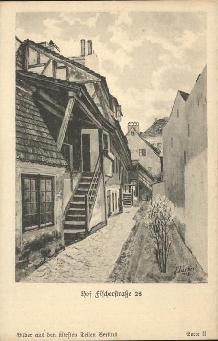BERLIN CITY Hof Fischerstrasse 28 Kuenstlerkarte Altes Haus