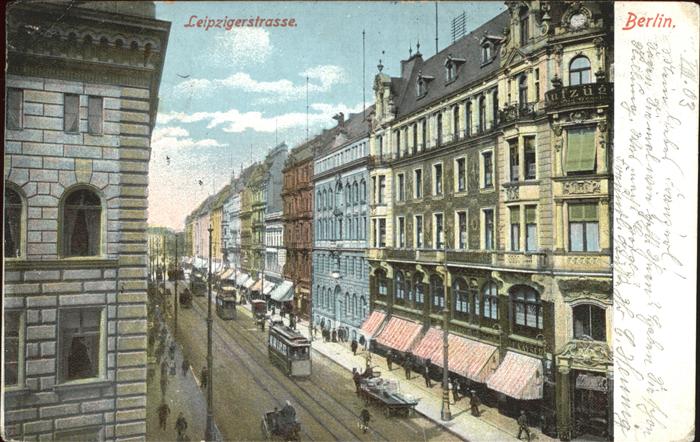 BERLIN  CITY Leipzigerstrasse Strassenbahn Pferdewagen
