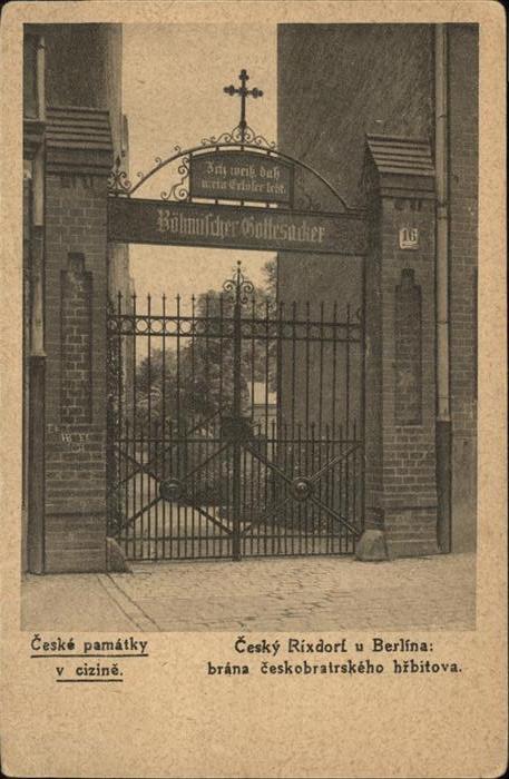 Rixdorf Berlin Eingangstor Böhmischer Gottesacker