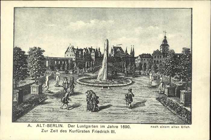 BERLIN  CITY Lustgarten um 1890 nach altem Stich