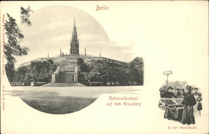 BERLIN  CITY Nationaldenkmal auf dem Kreuzberg Markthalle