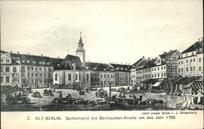 BERLIN  CITY Alt-Berlin Spittelmarkt um 1783