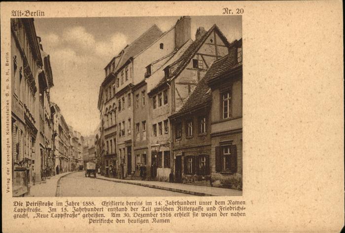 BERLIN  CITY Petristrasse um 1888