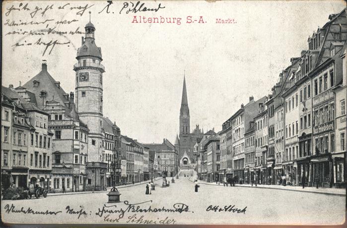 Altenburg Thueringen Markt Rathaus und Kirche