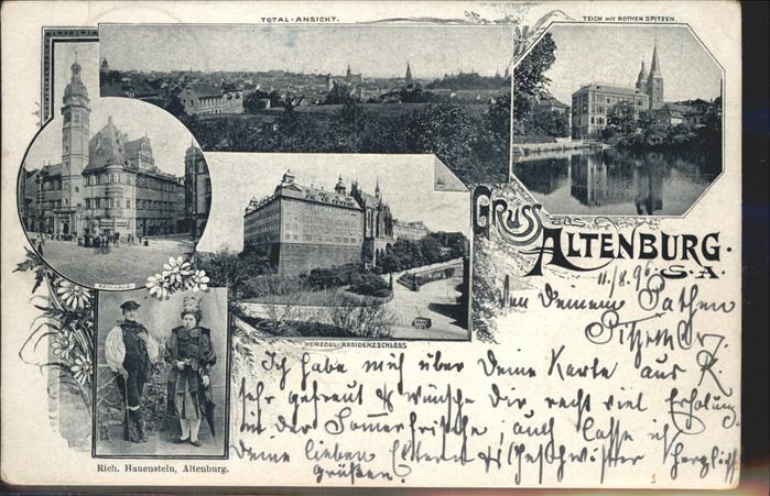 Altenburg Thueringen Panorama Rathaus Schloss Kirche