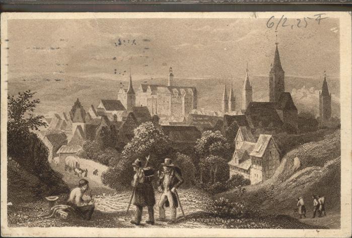 Quedlinburg Harz Kuenstlerkarte v. L. Richter 1838