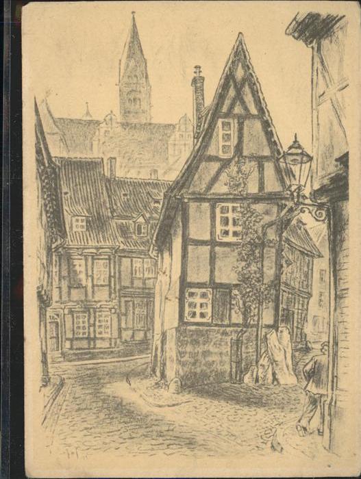 Quedlinburg Harz Am Finkenherd Kuenstlerkarte nach K. Hedloff