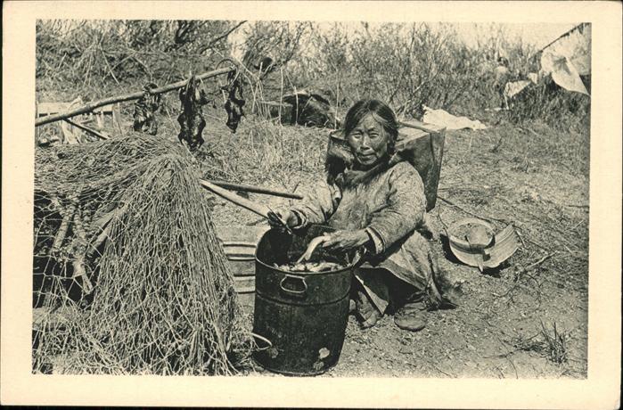 Eskimos Inuit kochen Esquimaux Alaska