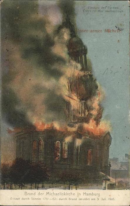HAMBURG CITY Brand der Michaeliskirche