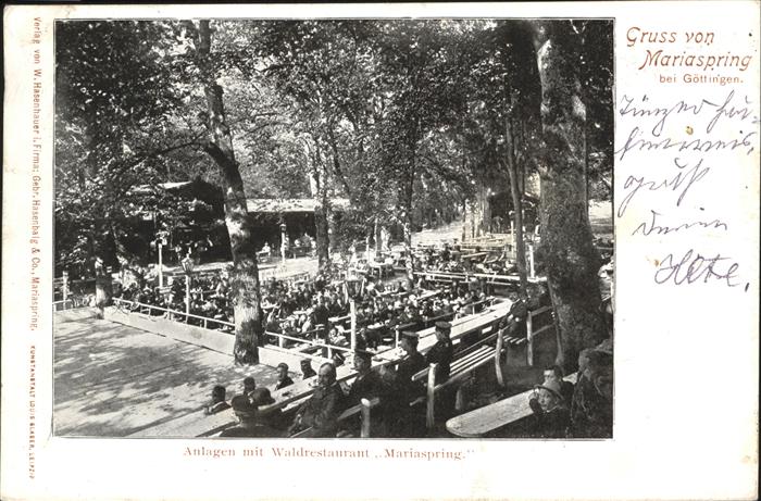 Goettingen Niedersachsen Mariaspring Anlagen mit Waldrestaurant