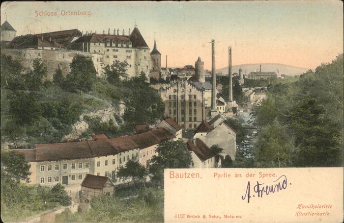 Bautzen Sachsen Partie an der Spree Schloss Ortenburg