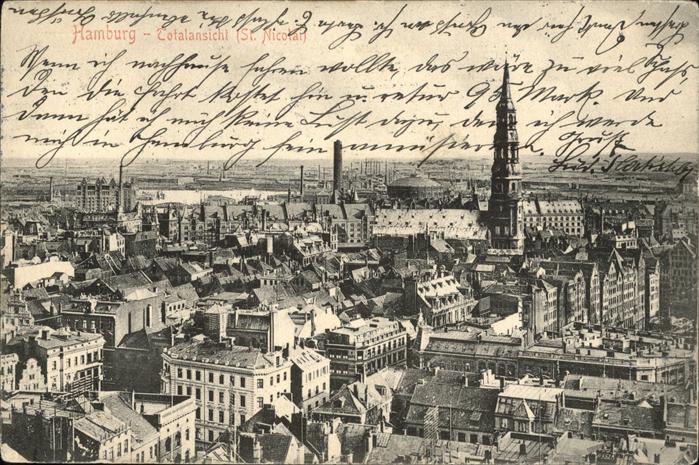 HAMBURG CITY Totalansicht St. Nicolaikirche