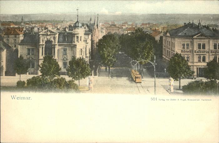 Weimar Thueringen Teilansicht Strassenbahn Hotel Kaiserin