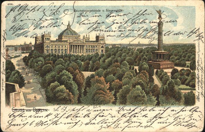 Berlin Reichstagsgebäude und Siegessäule