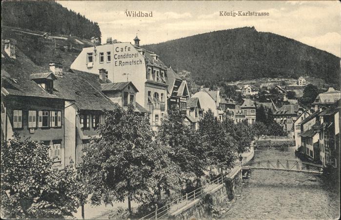 Bad Wildbad König Karl Strasse Partie an der Enz
