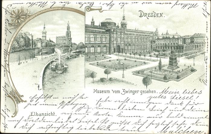 Dresden Museum Denkmal Partie an der Elbe