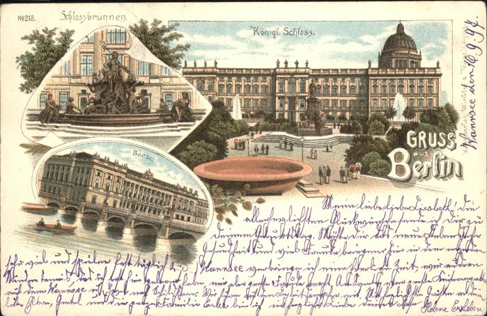 Berlin Königliches Schloss Brunnen Börse