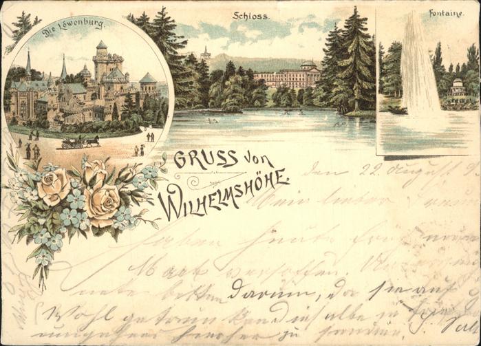 Wilhelmshoehe Kassel Loewenburg Schloss Fontaine