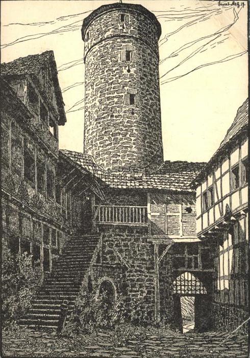 Werleshausen Jugendburg Ludwigstein Künstlerkarte