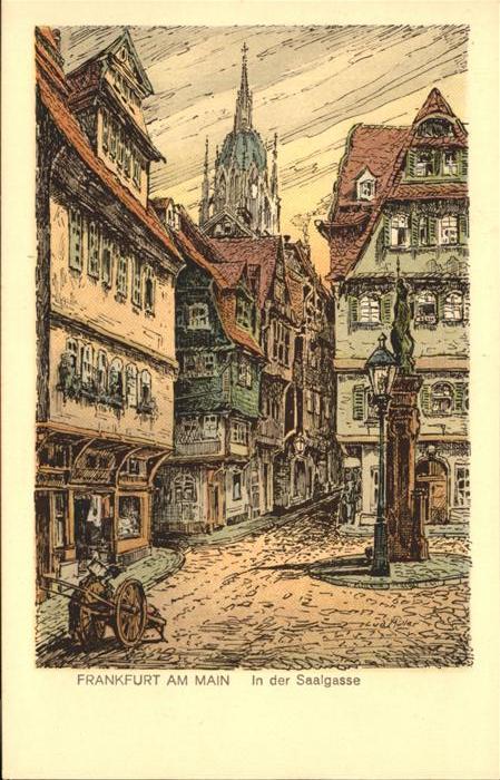 Frankfurt Main Saalgasse Künstlerkarte