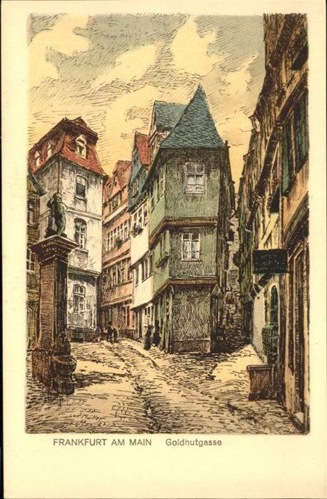 Frankfurt Main Goldhutgasse Künstlerkarte