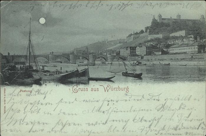 WueRZBURG Bayern Festung Bruecke Boote