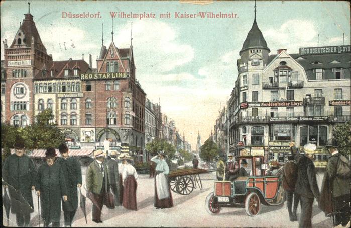 DuessELDORF  CITY Wilhelmplatz Kaiser Wilhelmstrasse Autos