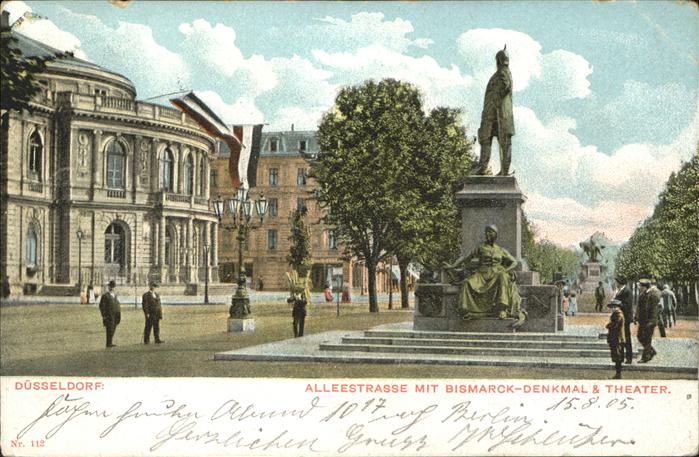 DuessELDORF  CITY Allestrasse Bismarck Denkmal Theater