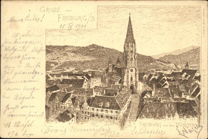 Freiburg Breisgau Münster Künstlerkarte