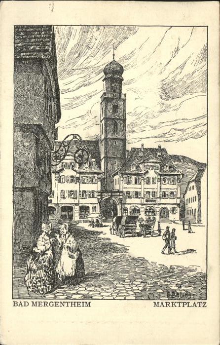 Bad Mergentheim Marktplatz Künstlerkarte