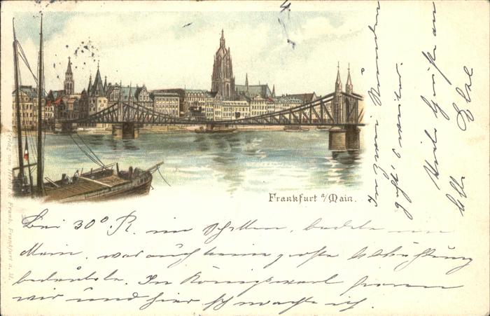 Frankfurt Main Brücke Schiffe