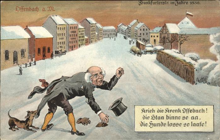 Offenbach Main Frankfurter Strasse 1836 im Schnee Zeic