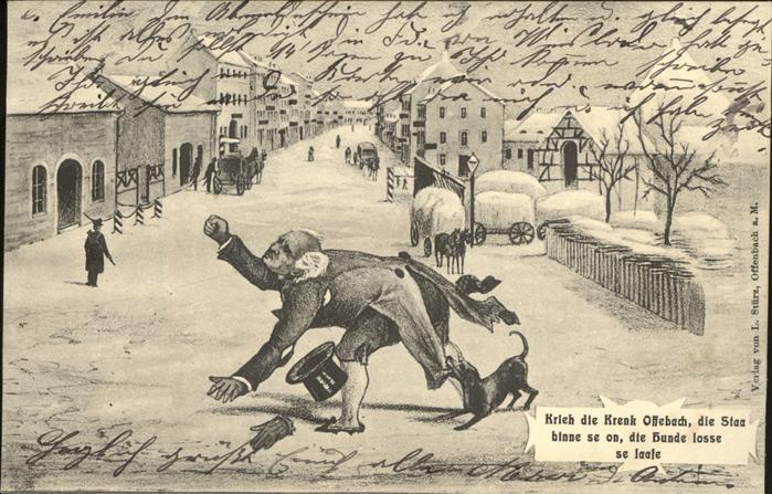 Offenbach Main Zeichnunk Komik Hund und Mann