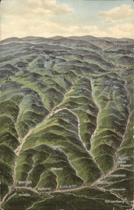 Alpirsbach Freudenstadt Panorama Landkarte