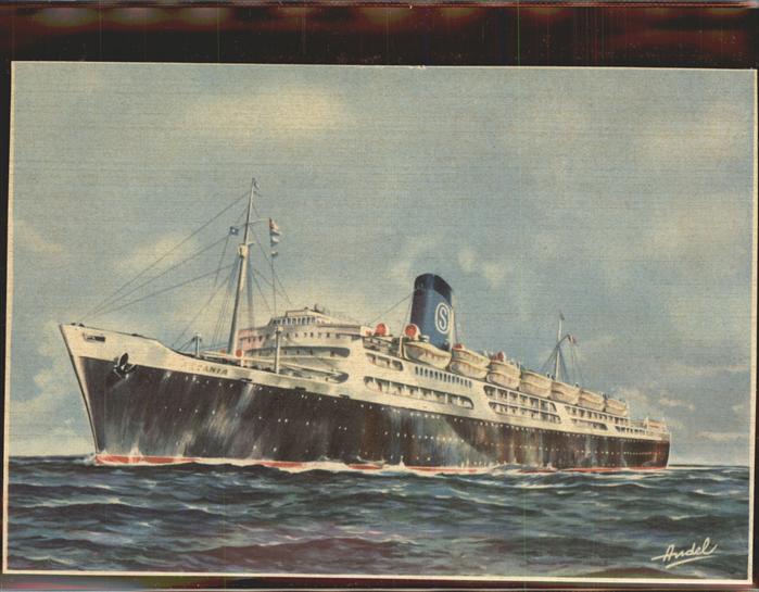 Dampfer Oceanliner T/N Ascania Italien Andel