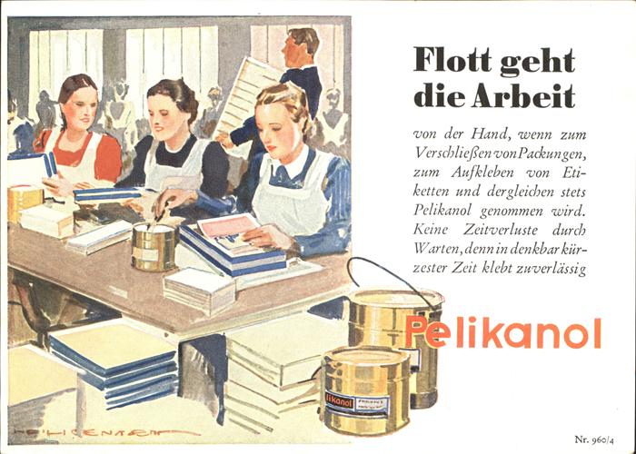 Werbung Reklame Pelikanol Künstlerkarte Nr. 960/4