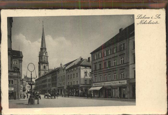 Loebau Sachsen Nikolaistrasse Pferdewagen