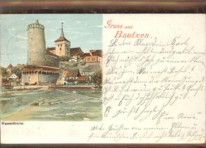 Bautzen Sachsen Wasserturm Kuenstlerkarte