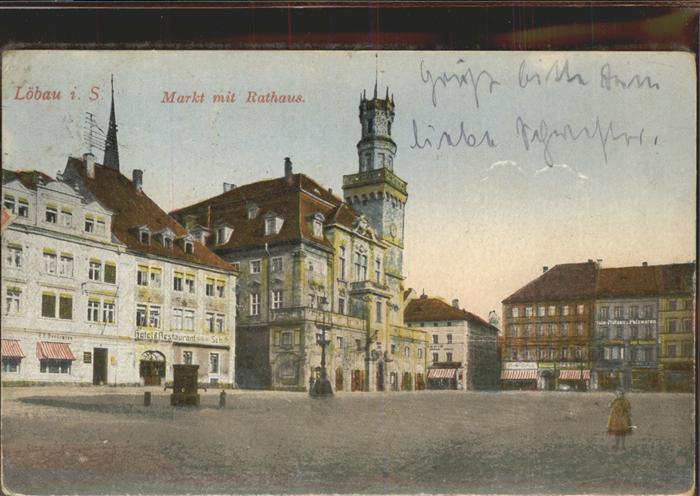 Loebau Sachsen Markt Rathaus