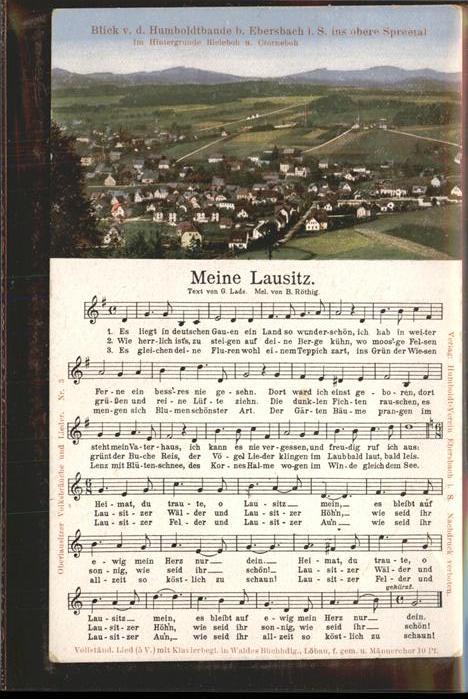 Ebersbach Sachsen Spreetal Lied Meine Lausitz