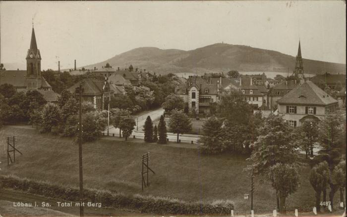 Loebau Sachsen Totalansicht Berg