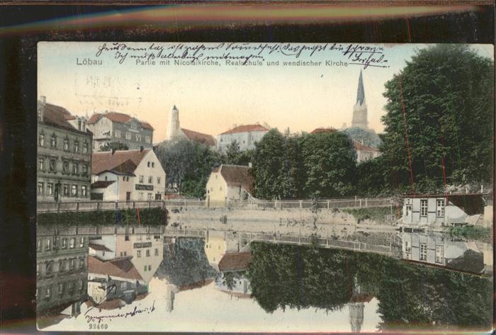 Loebau Sachsen Nicolaikirche Realschule Wendische Kirc
