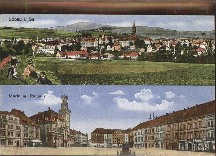 Loebau Sachsen Markt Rathaus