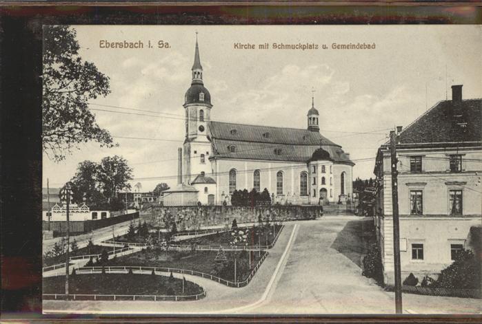 Ebersbach Sachsen Kirche Schmuckplatz Gemeindebad